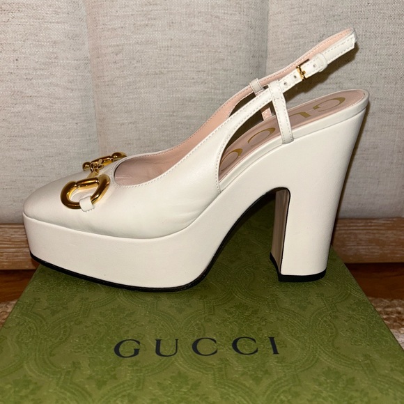 Authentic GUCCI Baby Leather Bit Slingback Pump - Picture 12 of 15